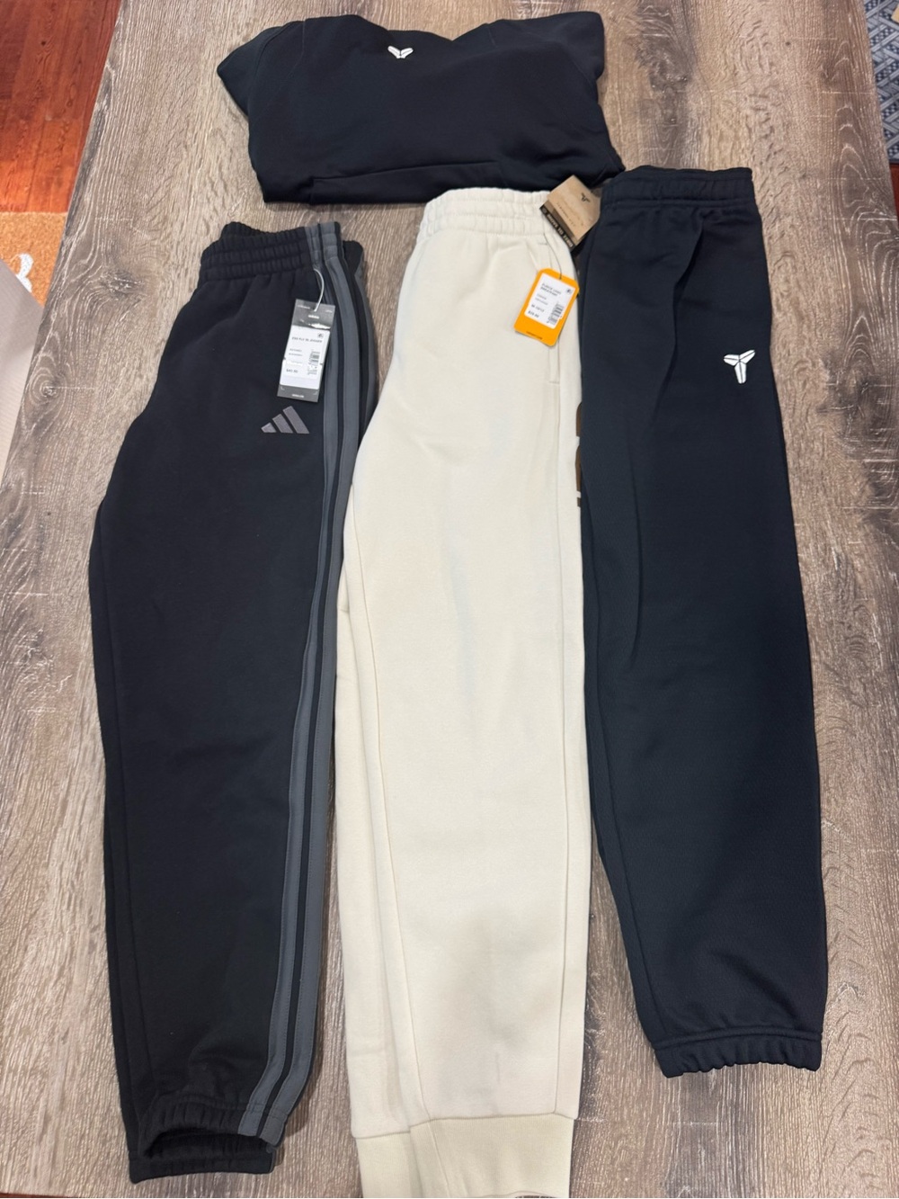 adidas, nike, Carhartt bundle Kids 3 pairs Sweatpants Trio in Black and Cream